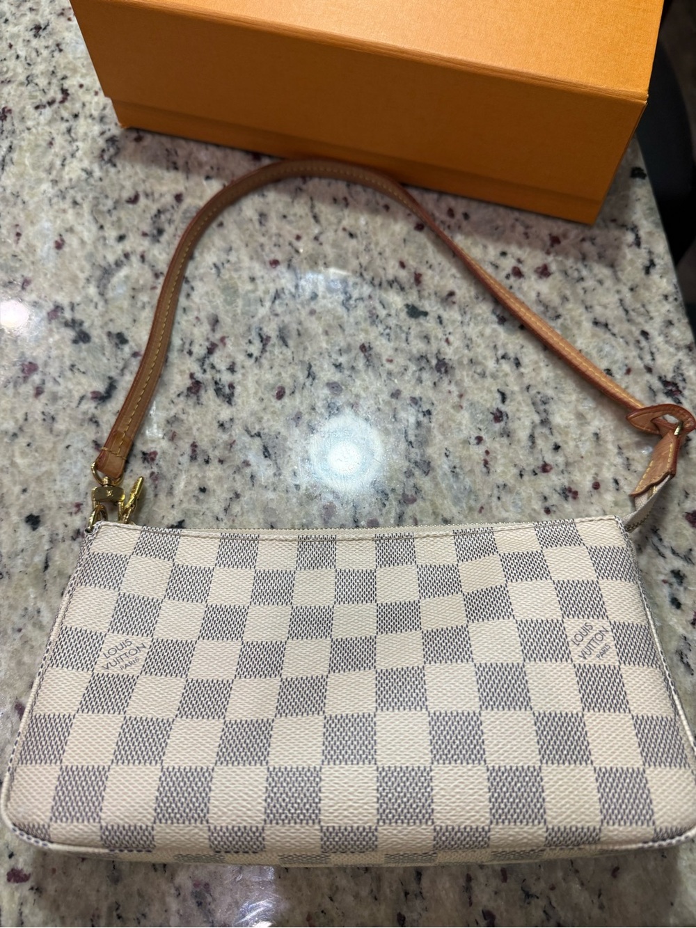Louis Vuitton Neutral Damier Azur Canvas Pochette Accessoire